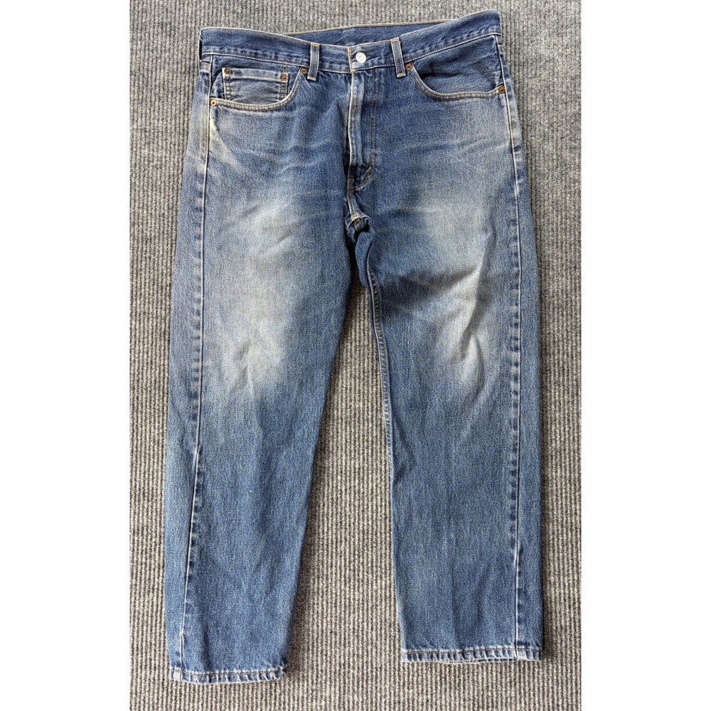Levi's Mens Regular Fit 505 Straight Leg Jeans 36x28 Blue Denim Streetwear Retro